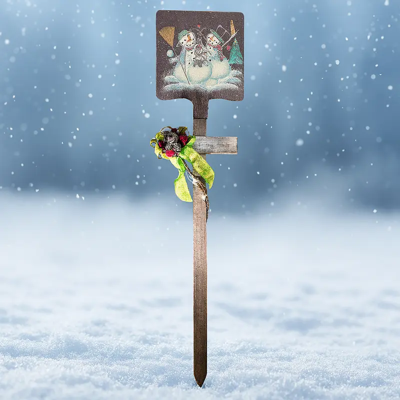 Fuoriporta Natale Pala Neve e Ghirlanda – H 100x25 cm