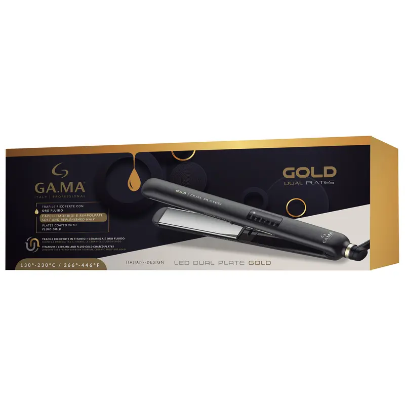 GAMA PIASTRA CAPELLI GOLD DUAL PLATES CERAMIC OIL PLATE