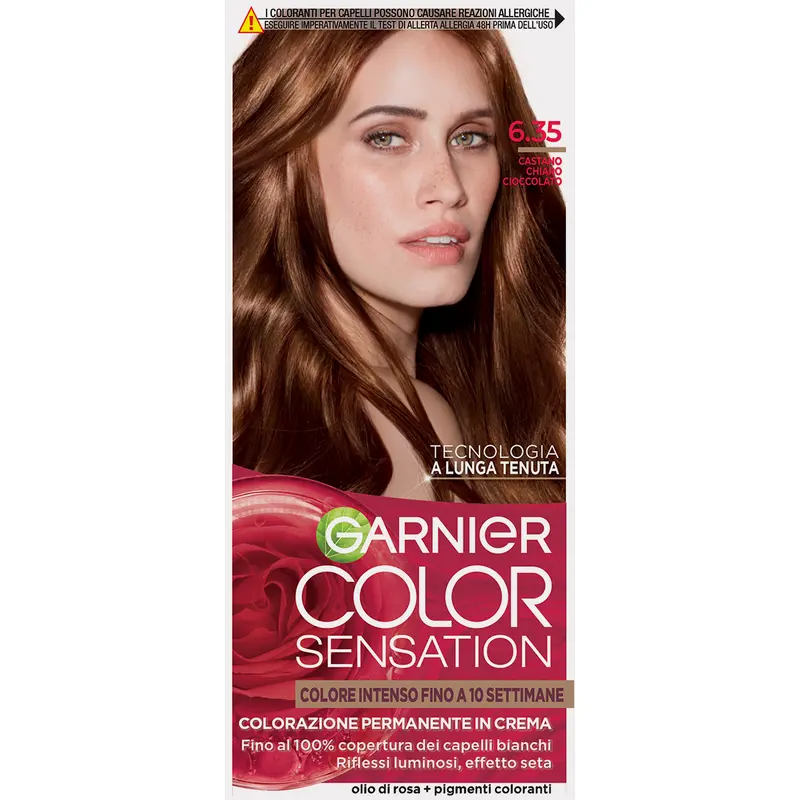 GARNIER COLOR SENSATION COLORAZIONE PERMANENTE IN CREMA 6.35 CASTANO CHIARO CIOCCOLATO