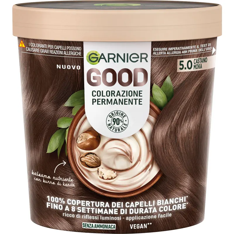 GARNIER GOOD 5.0 CASTANO MOKA COLORAZIONE PERMANENTE SENZA AMMONIACA 160 GR