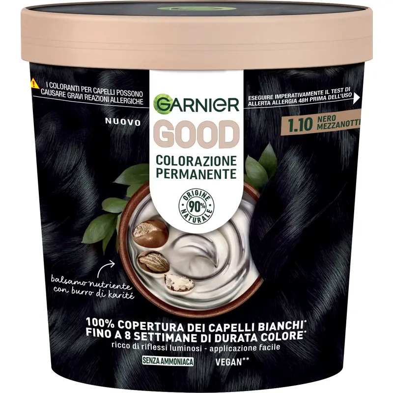 GARNIER GOOD COLORAZIONE PERMANENTE SENZA AMMONIACA NERO MEZZANOTTE 1.10