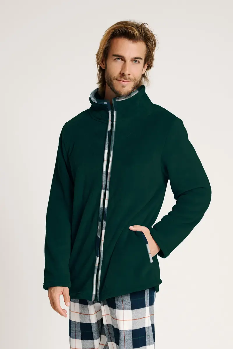 Giacca Pile Uomo Henry con Zip e Collo Alto - Leggera e Calda