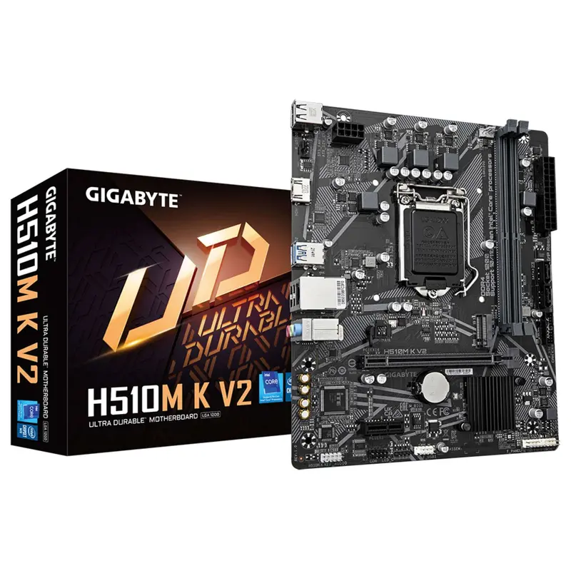 GIGABYTE H510M K V2 Scheda madre - Supporta processori Intel Core 11th CPUs, up to 3200MHz DDR4, 1xPCIe 3.0 M.2, GbE LAN, USB 3.2 Gen 1