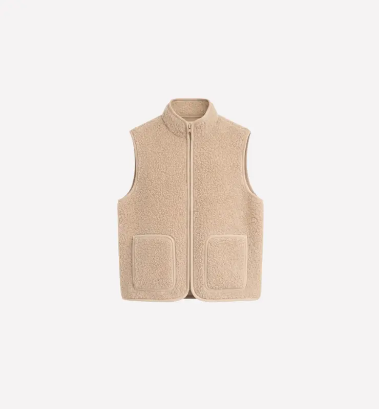 Gilet in pile di Lana Unisex con cerniera