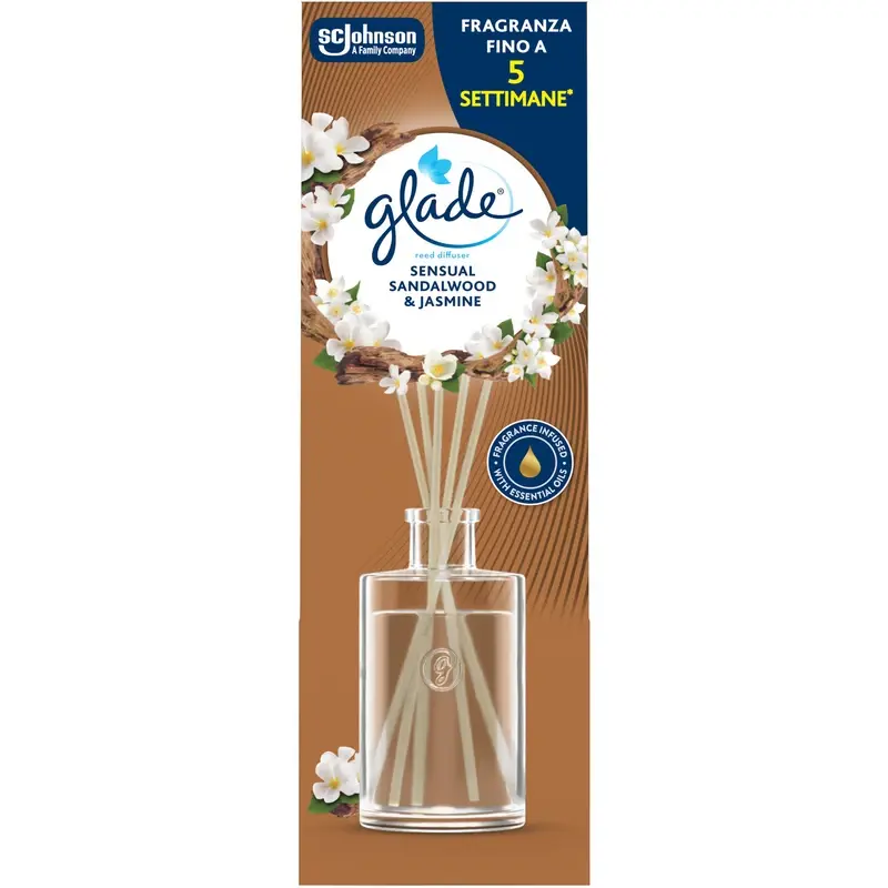 GLADE DIFFUSORE LIQUIDO SANDALWOOD & JASMIN CON BASTONCINI 50 ML