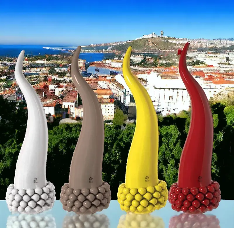 Gli Alberelli Corno Grande Pigna Ceramica 16x55 cm Made in Italy