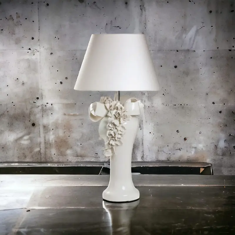 Gli Alberelli Lampada Angela Fiocchi e Rose 35x90 cm Made in Italy