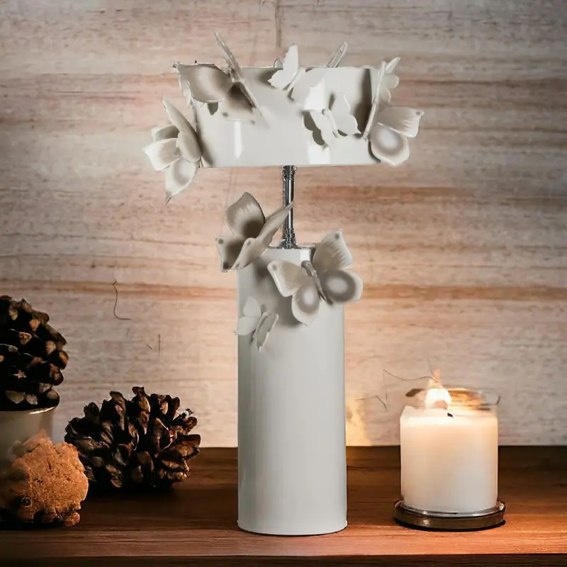 Gli Alberelli Lampada Cilindrica Farfalle Panna 58×95 cm
