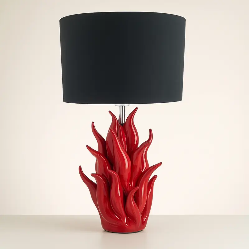 Gli Alberelli Lampada Cono Fiamma Capodimonte H 70 cm Made in Italy