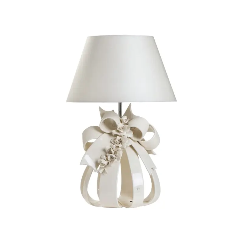 Gli Alberelli Lampada Sfera Bianca Decoro Rose 27x64 cm