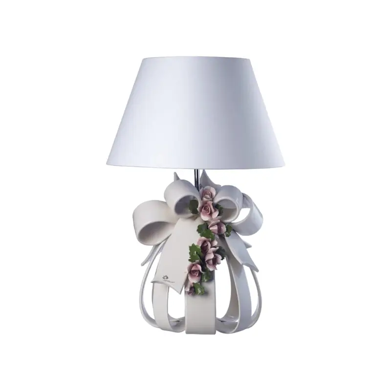 Gli Alberelli Lampada Sfera Bianca Rose Capodimonte 27x64 cm