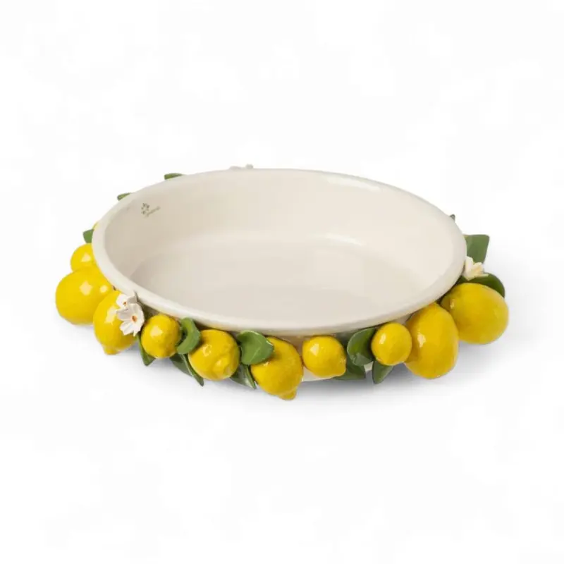 Gli Alberelli Svuotatasche Piatto Decoro Limoni Centro 23/38 cm