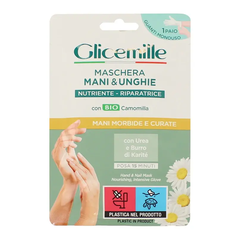 GLICEMILLE MASCHERA MANI & UNGHIE NUTRIENTE RIPARATRICE GUANTI AD AZIONE INTENSIVA 1 PAIO MONOUSO POSA 15 MINUTI