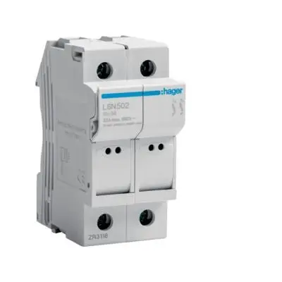 HAGER LSN502 PORTAFUSIBILE SEZIONABILE 10,3X38MM 2P 32A