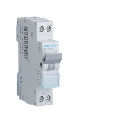 HAGER MJN506A INTERRUTT. MAGNETOT. 1P+N 6A 4,5KA CURVA C