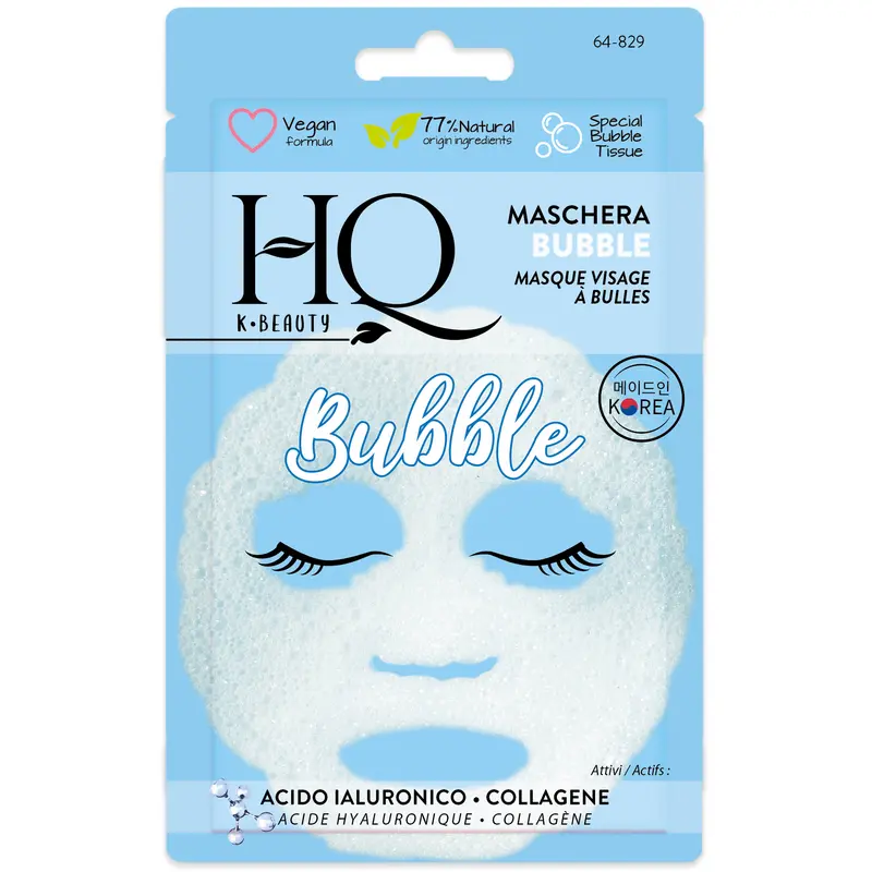 HQ MASCHERA VISO BUBBLE ACIDO IALURONICO - COLLAGENE