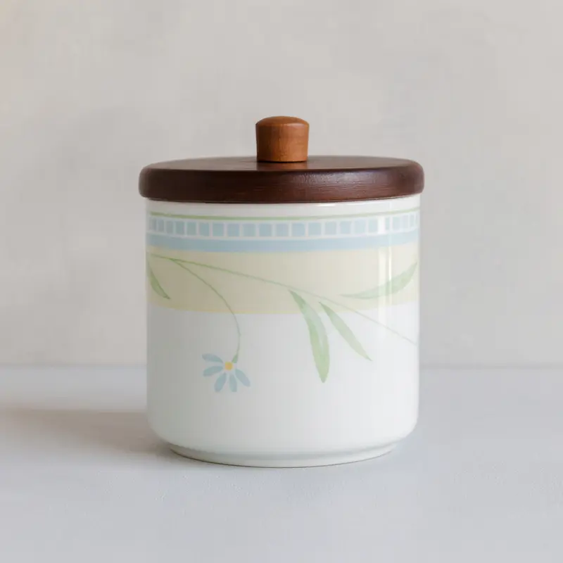 I.C.C. Biscottiera in Ceramica con Tappo in Legno Decoro Demetra 18×16 cm
