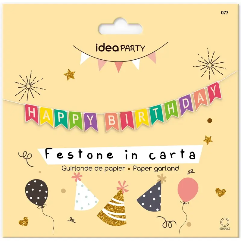 IDEA PARTY FESTONE HAPPY BIRTHDAY IN CARTA
