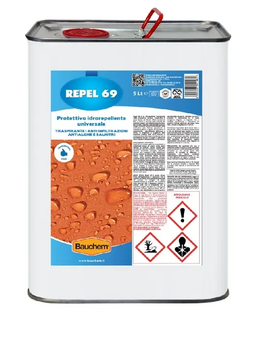 idrorepellente Impregnante Protettivo Repel 69 Effetto Naturale 5 Lt Bauchem