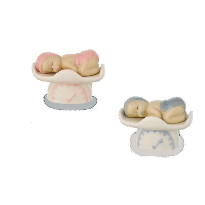 Ilary Queen Bimbo Bimba Porcellana Bilancia 8x6 cm Rosa Celeste