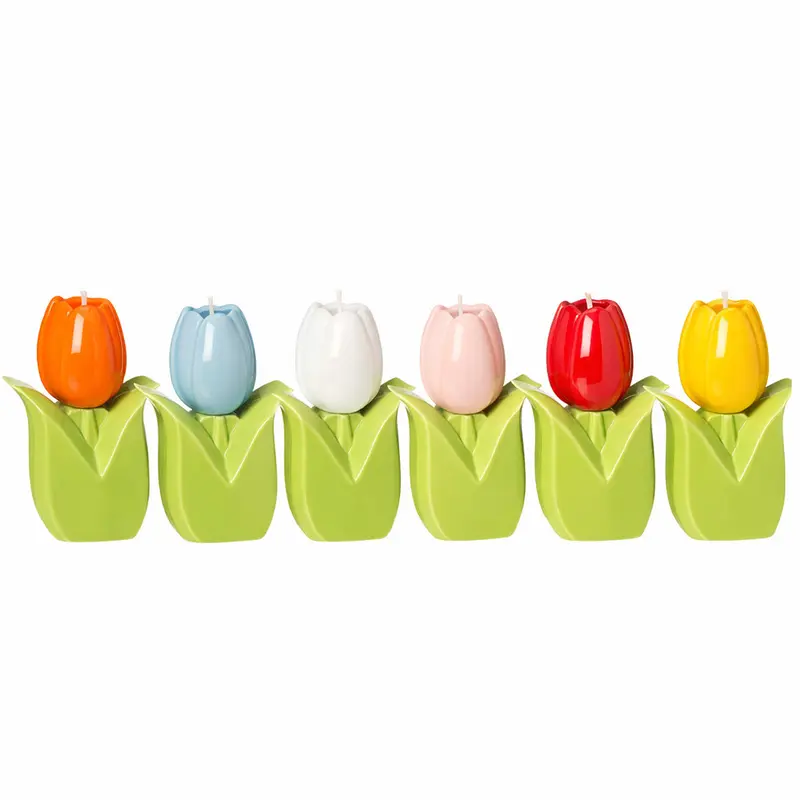 Ilary Queen Candela Tulipano Ceramica H 15 cm Vari Colori