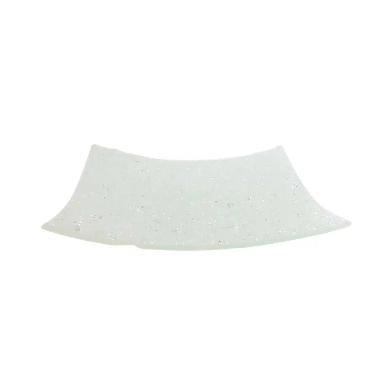 Ilary Queen Centro Vetro Granigliato Bianco Ø 21 cm