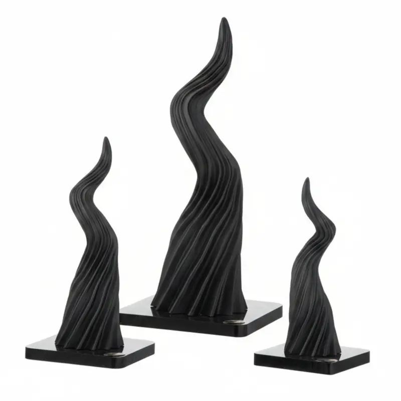 Ilary Queen Corno in PLA Nero con Base Plex H 16/19/26 cm