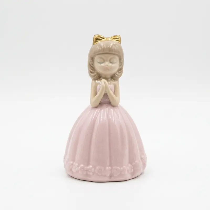 Ilary Queen Damina in Porcellana rosa e Oro H 12 cm