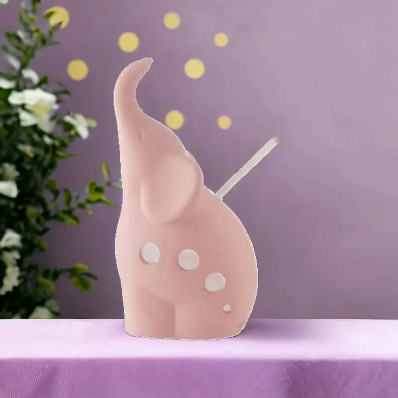 Ilary Queen Elefante Gres LED Diffusore Rosa H 17x6 cm