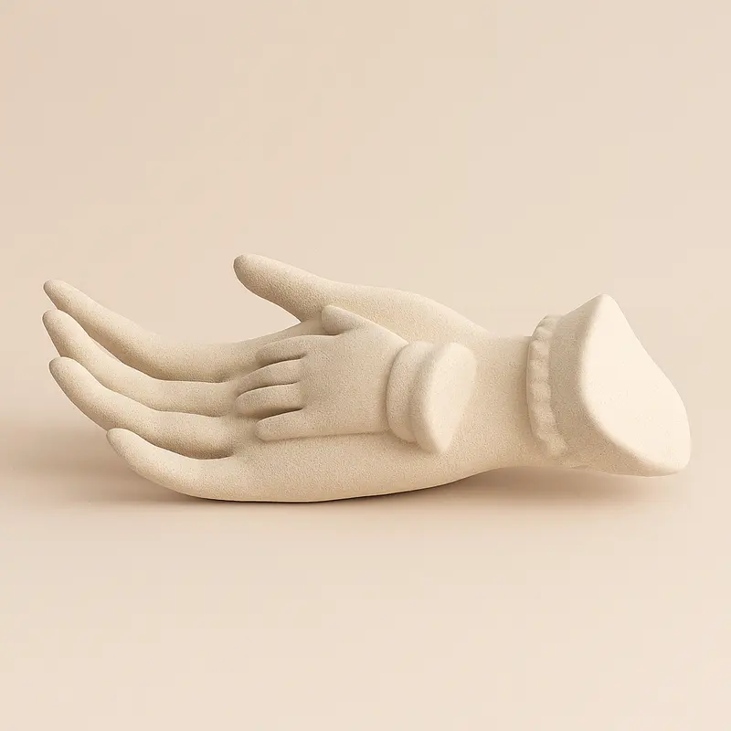 Ilary Queen Statua Mano nella Mano Gres 20 cm Tortora