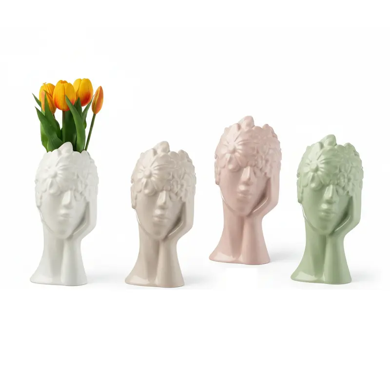 Ilary Queen Vaso Profilo Ceramica Vari Colori 10xh22 cm