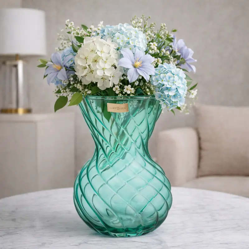 Ilary Queen Vaso Tiffany Ferrara Vetro Lustrato 21 cm