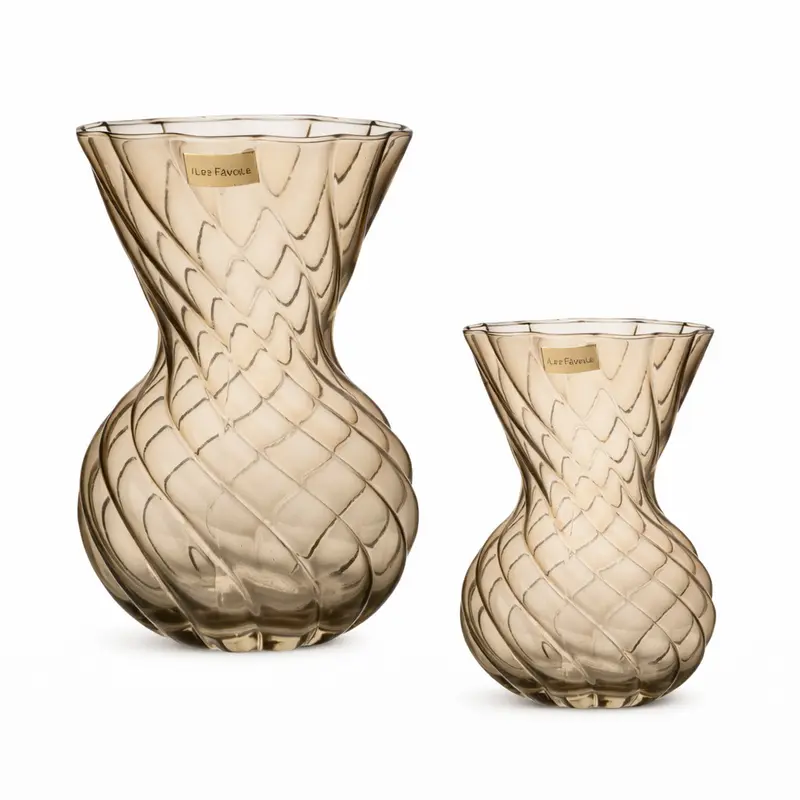 Ilary Queen Vaso Tortora Ferrara Vetro Lustrato 21 cm