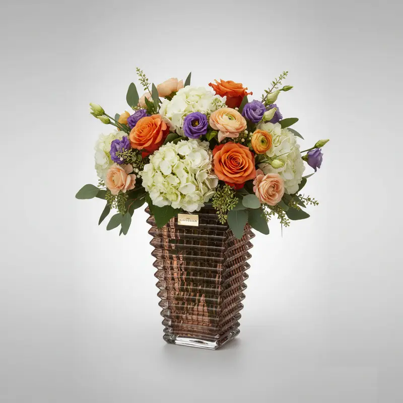 Ilary Queen Vaso Vetro Tortora Taormina Design 23/28cm