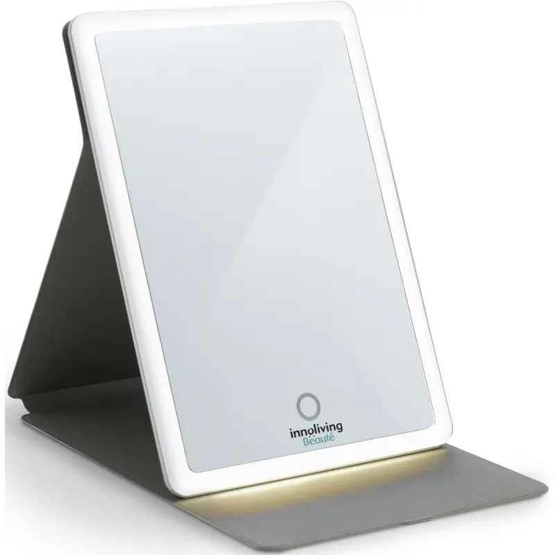 INNOLIVING SPECCHIO LUMINOSO RICARICABILE CON CUSTODIA A BATTERIA o CAVO USB