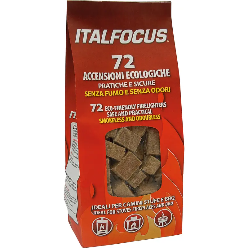 ITALFOCUS SACCO 72 ACCENSIONI ECOLOGICHE PER CAMINI STUFE E BBQ