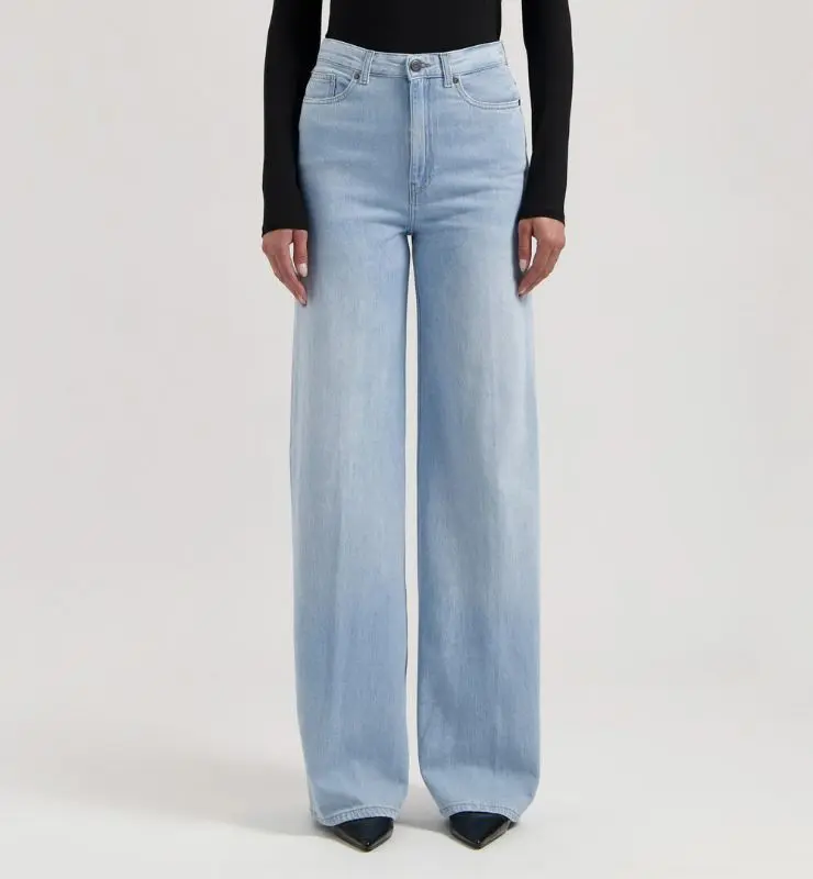 Jeans Donna vita alta extra morbidi in Lino Cotone Bio e riciclato