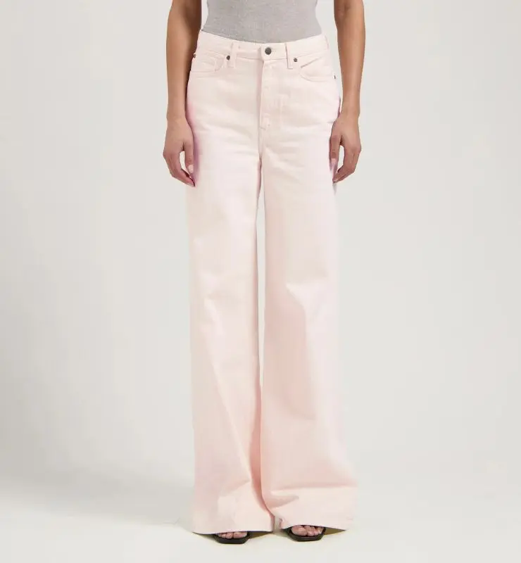 Jeans Donna vita alta palazzo in 100% Cotone Bio