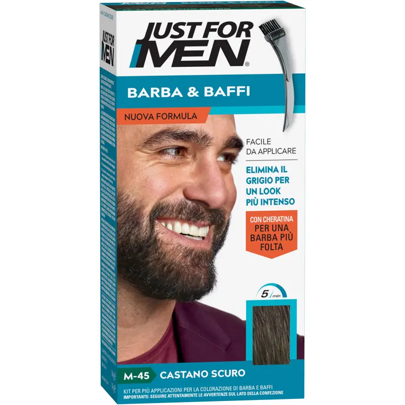 JUST FOR MEN COLORANTE BARBA & BAFFI SENZA AMMONIACA M-45 CASTANO SCURO