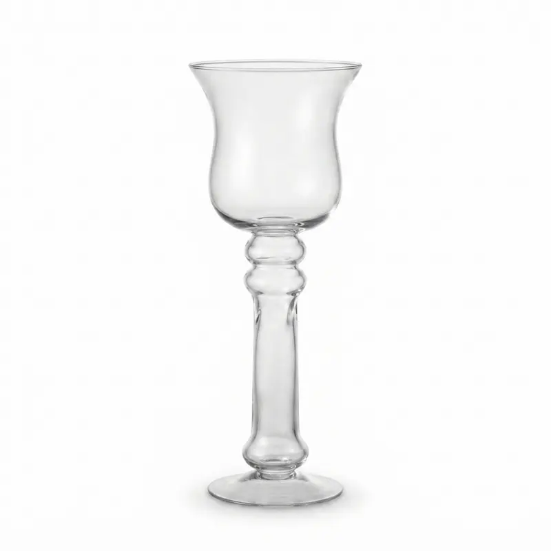Kaheku Vaso Portacandela in Vetro Trasparente 37x13 cm