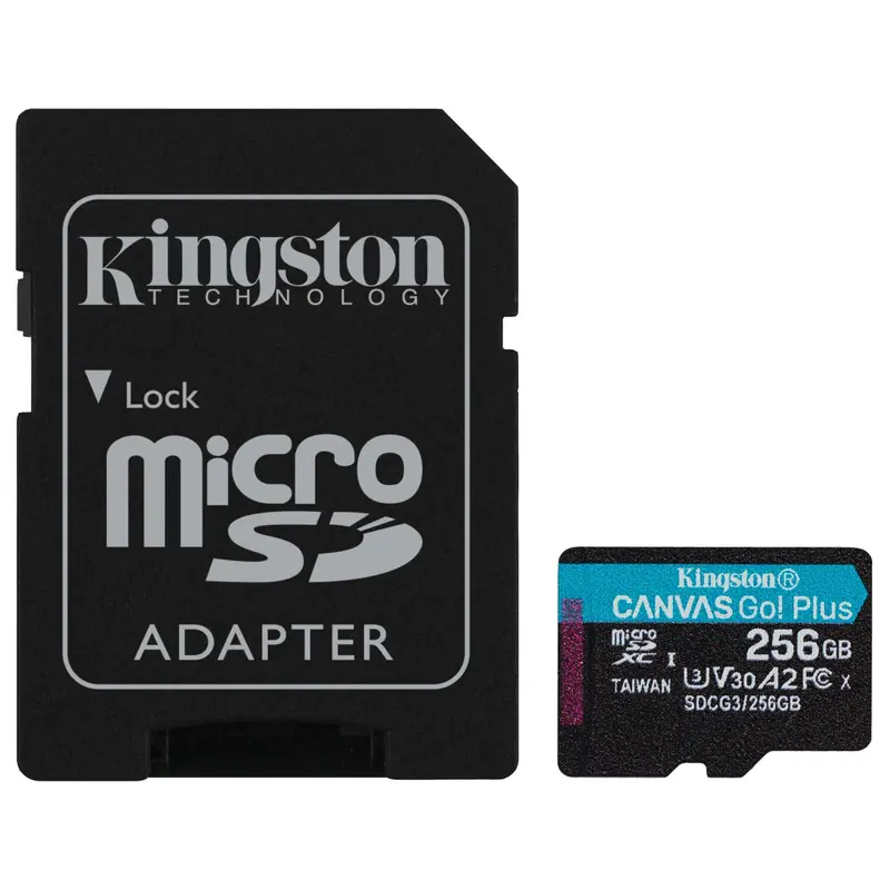 Kingston Technology Canvas Go! Plus Scheda microSDXC Canvas Go Plus 170R A2 U3 V30 da 256GB + adattatore
