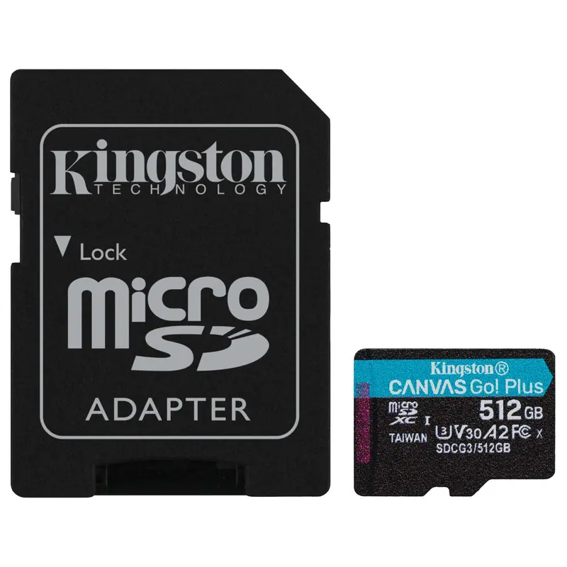 Kingston Technology Canvas Go! Plus Scheda microSDXC Canvas Go Plus 170R A2 U3 V30 da 512GB + adattatore