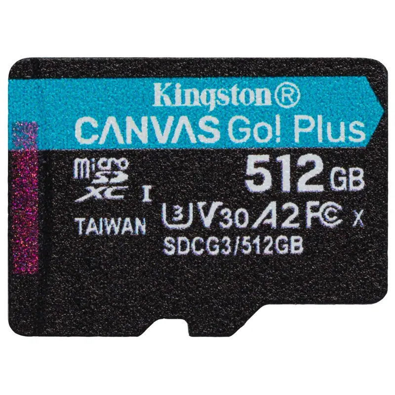 Kingston Technology Scheda microSDXC Canvas Go Plus 170R A2 U3 V30 da 512GB confezione singola senza adattatore
