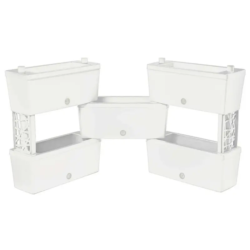 Kit Fioriera Rettangolare Brick 5 Pz. Col. Panna Cm. 60X23X27 H