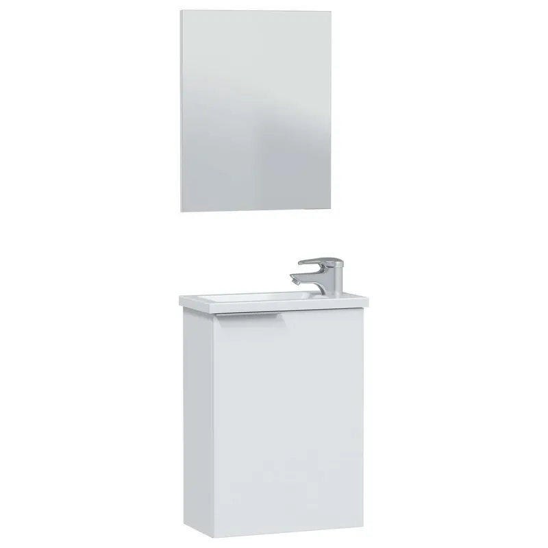 Kit Mobile Bagno 1 Anta 40 Sosp. Lavabo Bianco Lacc