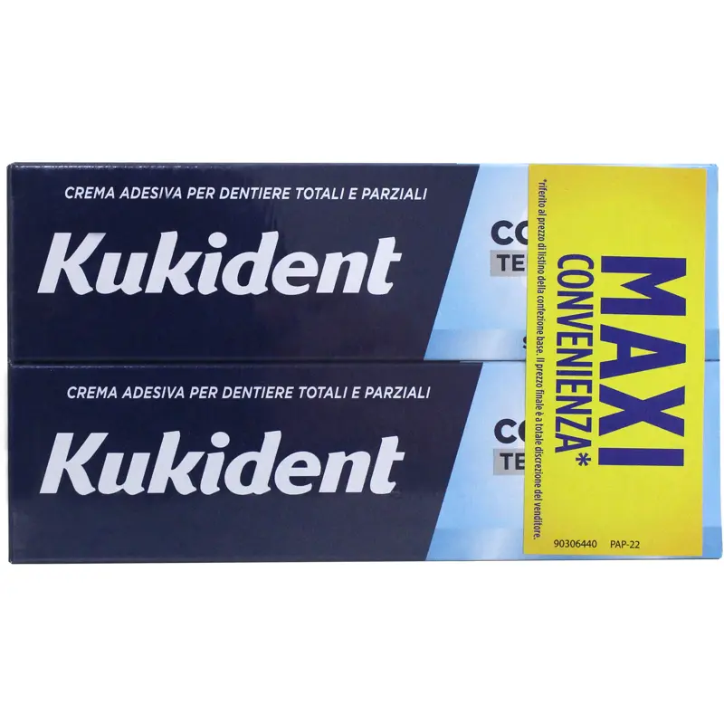 KUKIDENT COMPLETE TENUTA FORTE CREMA ADESIVA PER DENTIERE 2 TUBI DA 35 grammi