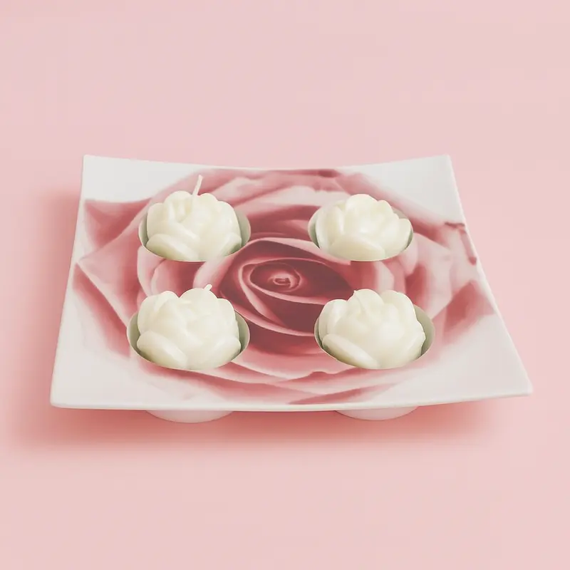 La Galleria Porta Candele Pami Rose Porcellana 17x17 cm