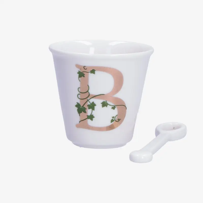 La porcellana bianca - bicchierino lettera b | rohome