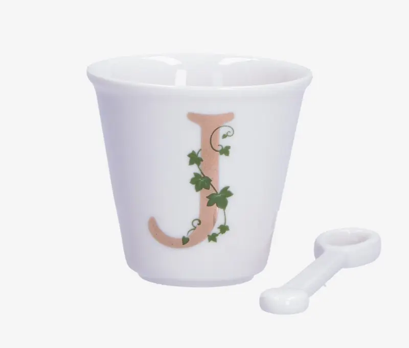 La porcellana bianca - bicchierino lettera j | rohome