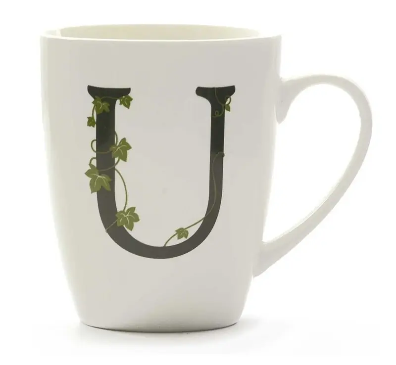 La porcellana bianca - mug lettera u | rohome